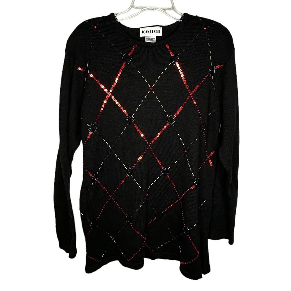 Joan Leslie‎ Black Beaded Sweater